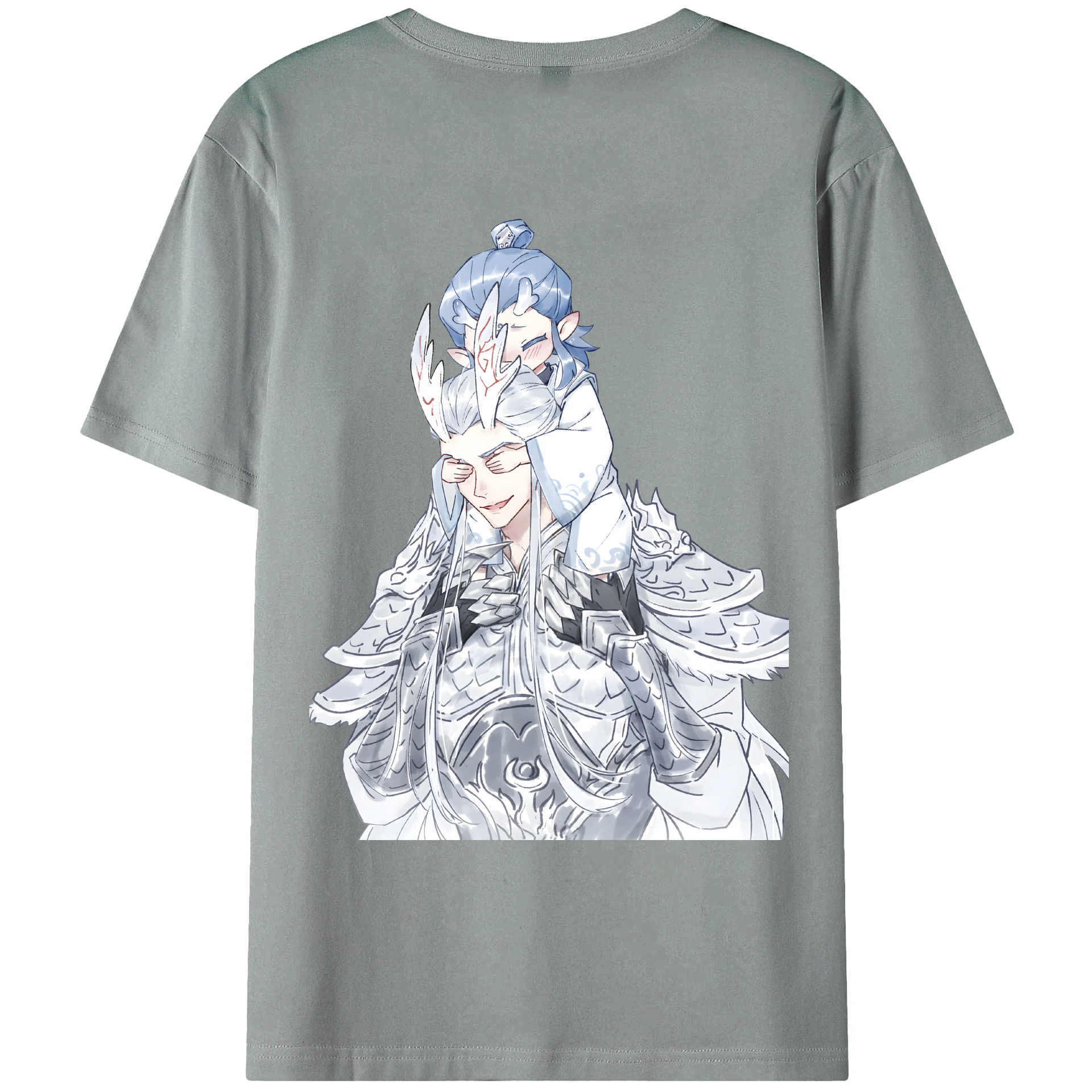 （画像用） Ne Zha 2 ナタ 魔童の大暴れ 綿100％ メンズ半袖Tシャツ（バックプリント） 通気性